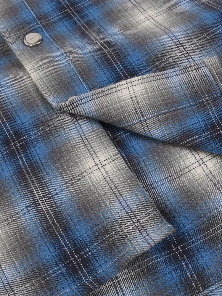 Мужская весенняя клетчатая одежда в американском стиле ретро Brued Plaid Long Sve irt, свободная универсальная одежда для пар, молодежная мода