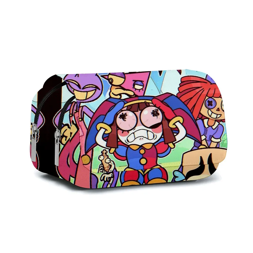 

The Amazing Digital Circus Amazing Digital Circus Double-layer Flip-top Pencil Case Stationery Box Lightening Zipper Shoulders