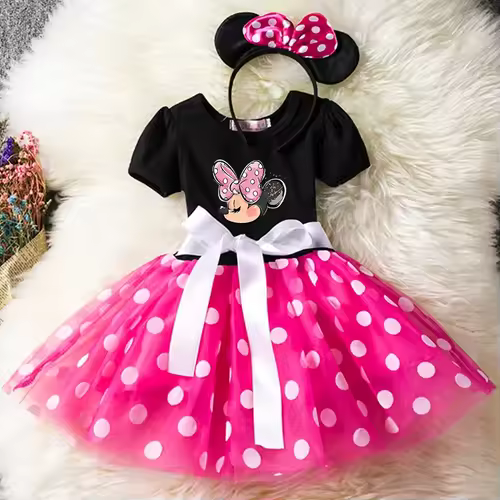 Mickey Minnie Mouse Baby Girls Cosplay Costume Kids Fancy Polka Dot Dress Princess Dress Children Birthday Party Clothing Gift - Image 15