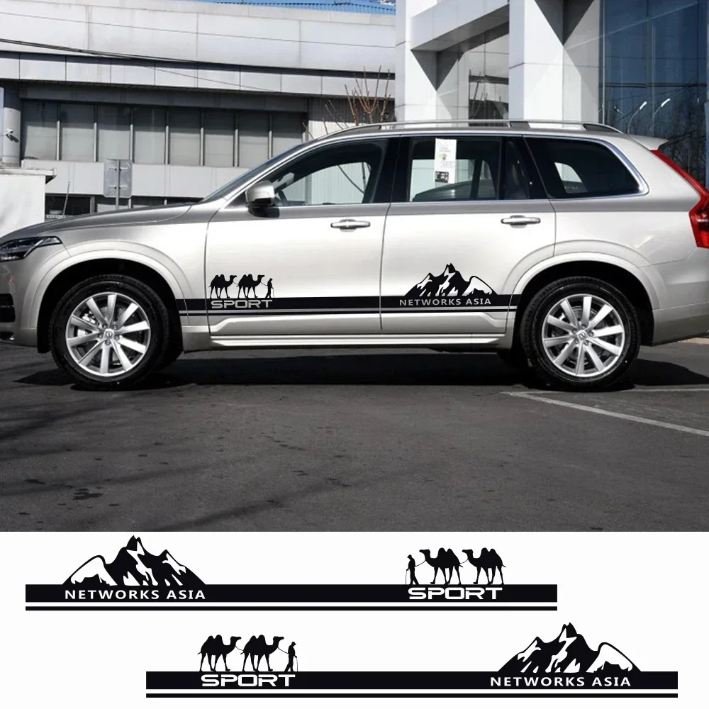 

Car Long Side Stickers NETWORKS ASIA Camel Vinyl Waterproof Decals Graphics For Volvo XC90 XC60 V40 S60 Auto Decor Accessories