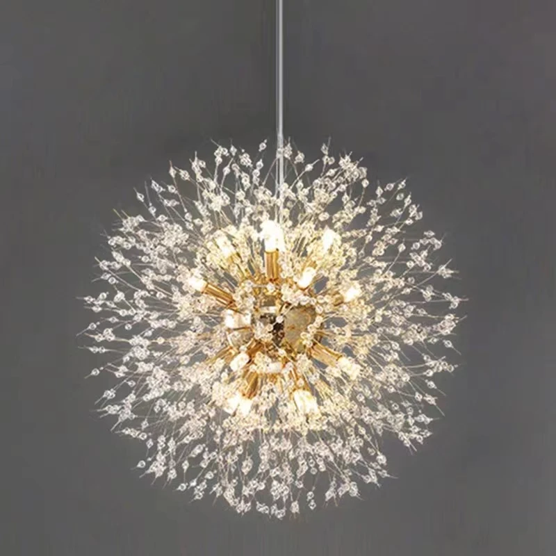 

Modern Sky Star Fireball Crystal Pendant LED Lighting Dandelion Restaurant, Living Room Pendant, Bar Art Danish Luminaire