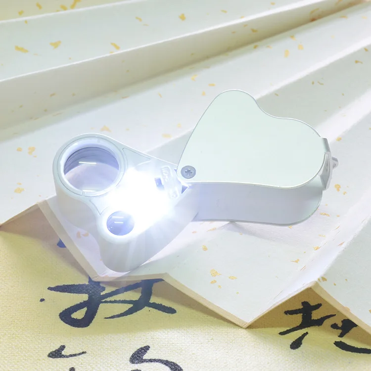 60X 30X Juwelier-Lupe mit LED-Beleuchtung Taschenlupe Faltbare Diamant-Lupe Triplet Juwelier-Augenglas Werkzeuge – Detail 11