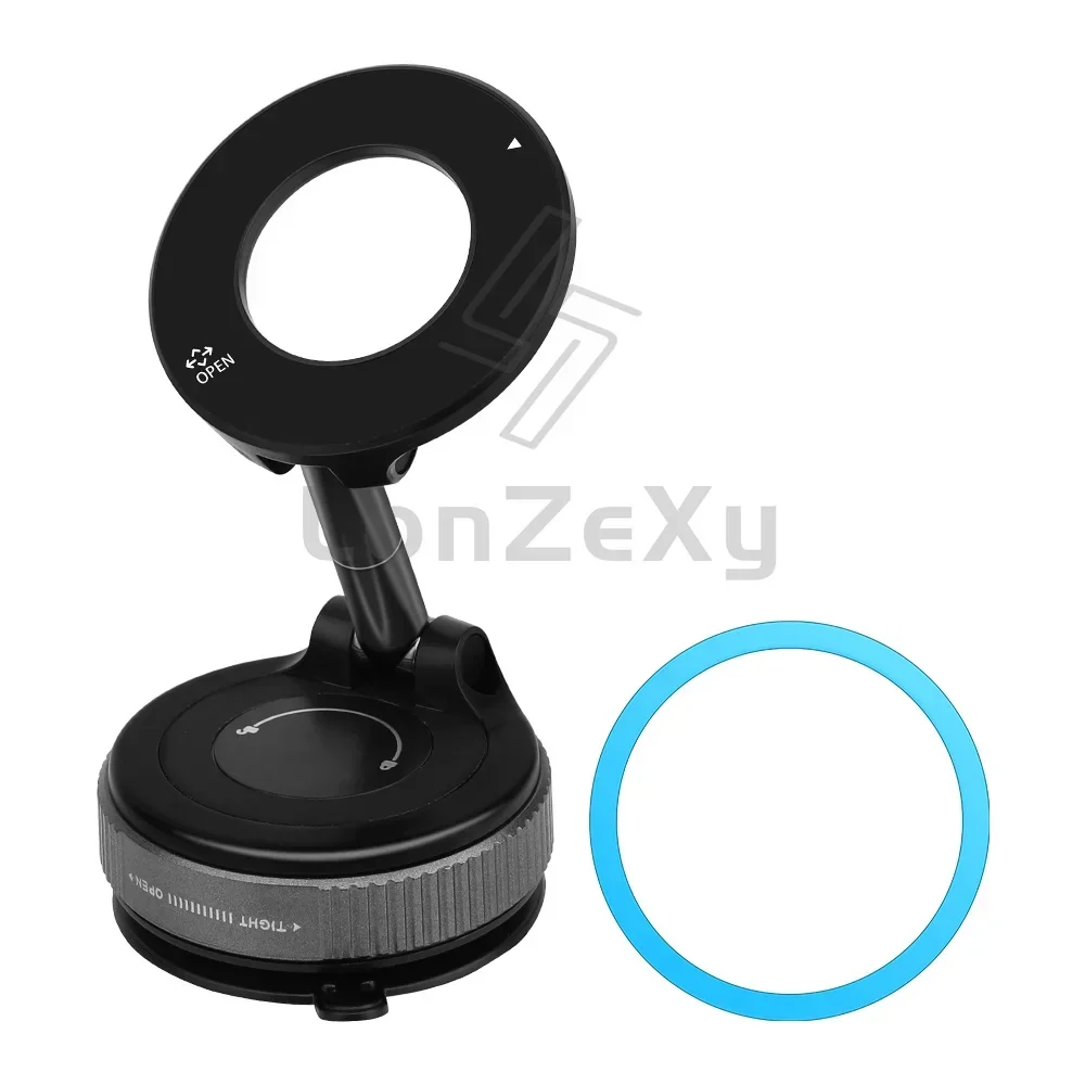 Magnetic Suction Phone Holder Adjustable Rotatable Magnetic Cell Phone Stand Bracket For Desktop Black Color