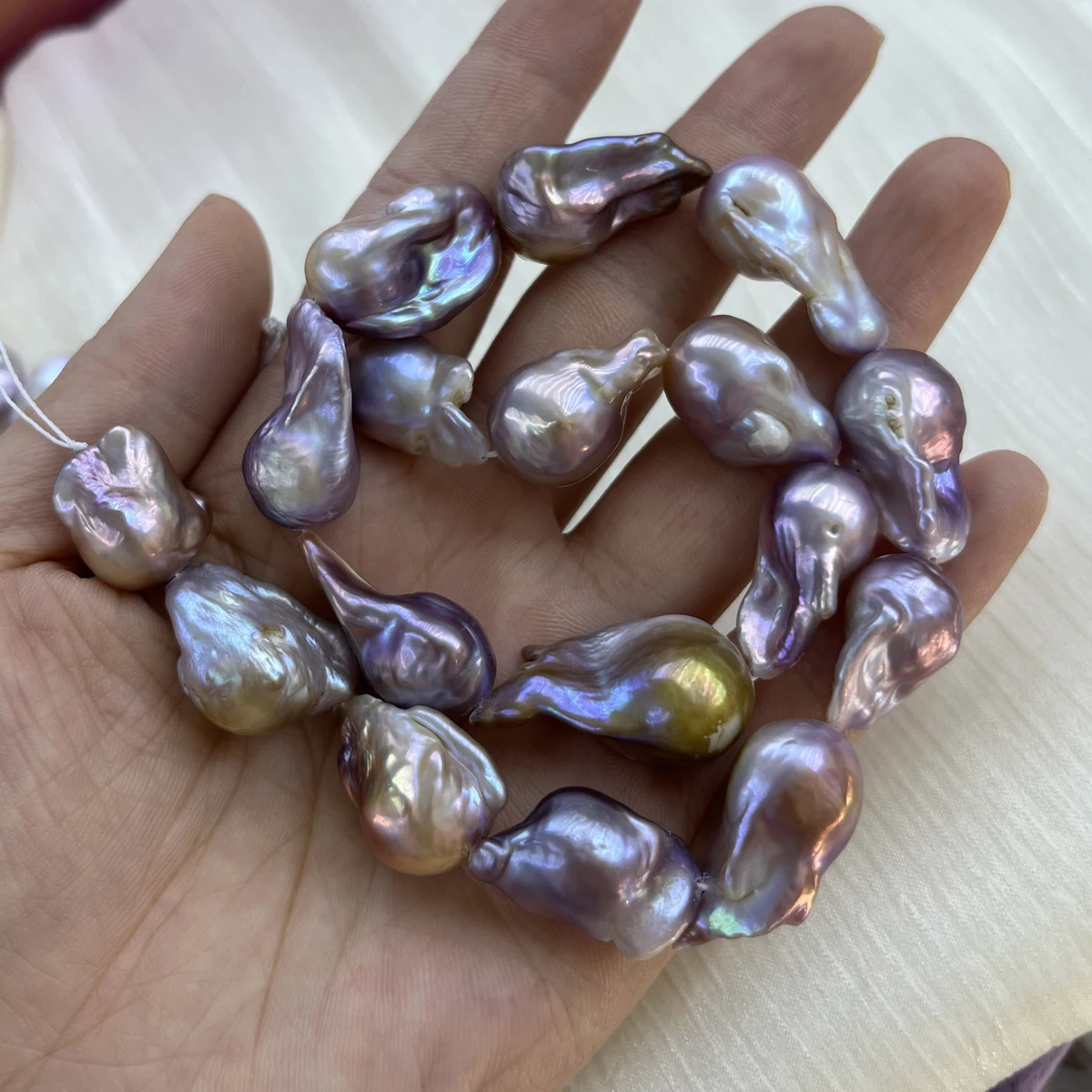 AAAAA 15-20mm High Quality Tail Beads Purple Natural Freshwater Pearl Beads for Jewelry Making DIY Necklace Earrings Accessories