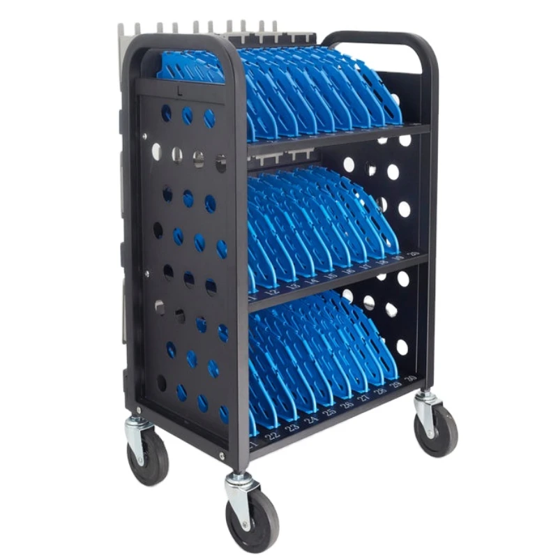 30 Bays Mobile Charging Cart ; Open Charging Station Rack for 14-inch Tablets