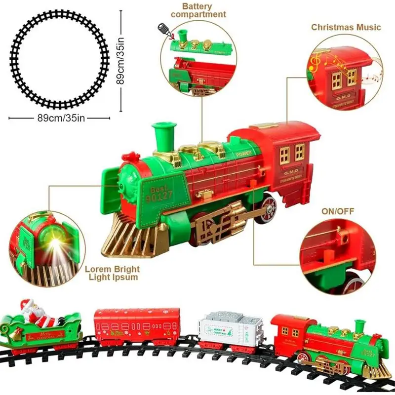 Hangable Christmas Train Set Around Under The Christmas Tree Hanging Ornaments Children's Early Educational Electric Toys Gifts