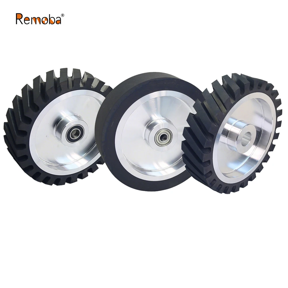 

1 шт. 200*50 мм алюминиевое контактное колесо с резиновым покрытием 8x2 дюйма для ленточно-шлифовальных машин, резиновое колесо 70A 90A