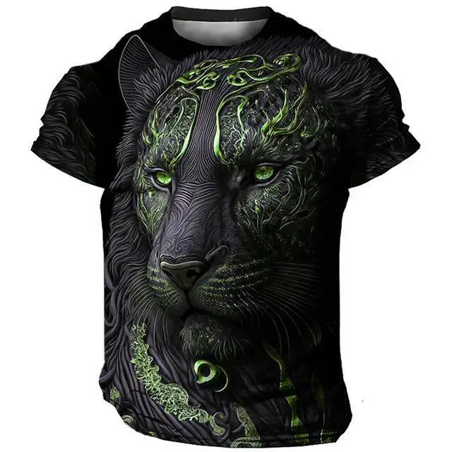 Oversized T Shirt Man 3D Tiger Print Tees Tops Summer Casual Mens Animal Pattern T Shirt Streetwear Quick Dry Fashion Clothes