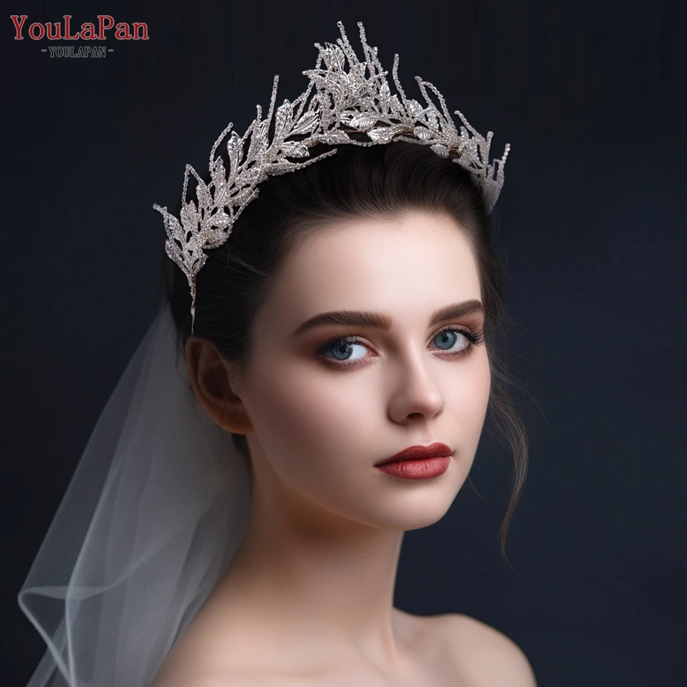 

YouLaPan Wedding Tiara Handmade Leaf Bridal Crown Wedding Hair Accessories Party Woman Headband Bride Bridesmaid Headband HP559