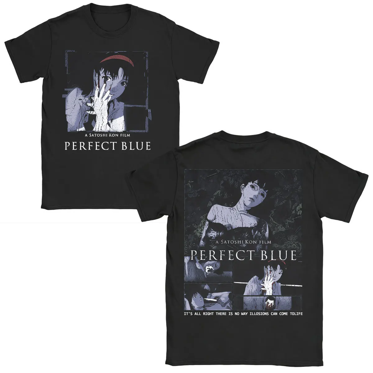 Anime Perfect Blue Mima Kirigoe T-Shirts Men Women Clothing Fashion Harajuku T-shirt Casual Cotton Oversized Short Sleeve TShirt