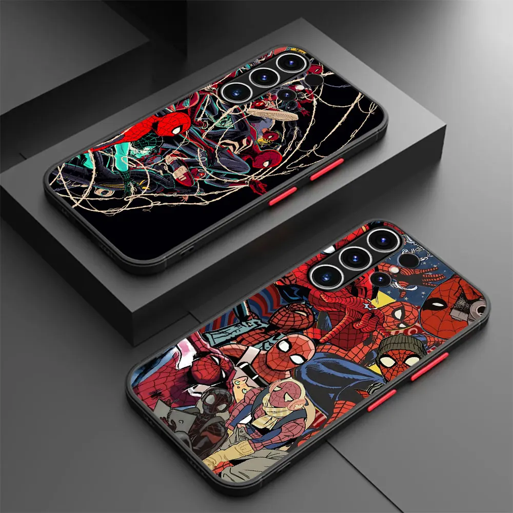 Marvel Spiderman Art Cool Phone Case for Samsung Galaxy Note 20 Ultra S24 Ultra S23 Note 10 Plus 8 9 S22 S21 Soft Matte Cover