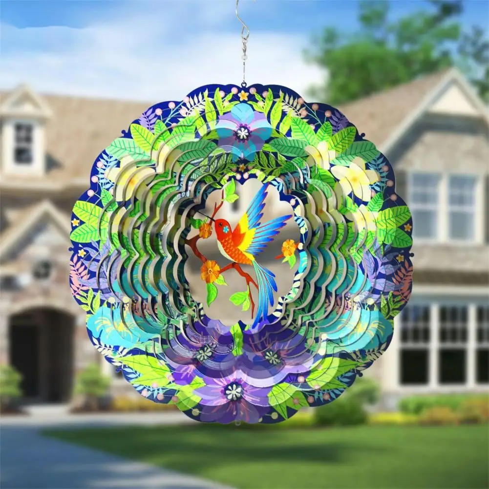 Colibrì Wind Spinner con ganci rotanti Spinner in metallo in acciaio inossidabile per decorazioni da giardino e da giardino Spinner in metallo per esterni