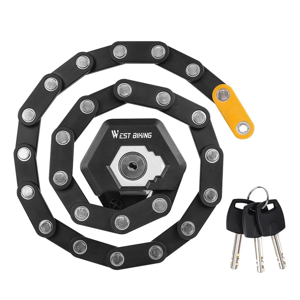 West Biking Foldable Bike Lock With 3 Keys Hamburg-Lock Alloy Anti-Theft Strong Secure Bicycle Folding Lock