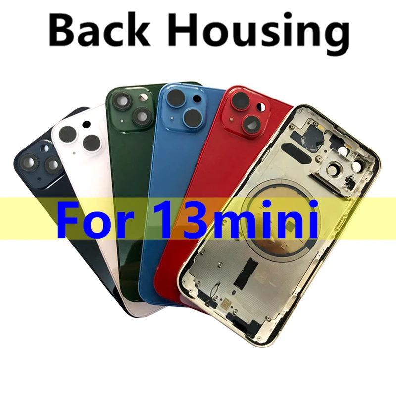 Back Full Housing For iPhone 13mini Battery Rear Door Cover Middle Frame Chassis Assembly Components Repair Parts Shell