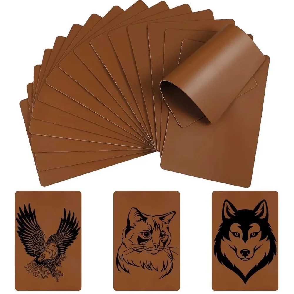 3pcs Blank Tattoo Practice Skin Double Sided Brown Tattoo Training Fake Skin Eyebrow Permanent Makeup Tool For Tattoo Beginner