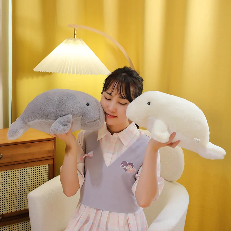 

Cute Fluffy Manatee Plush Throw Pillow Toy Cartoon Stuffed Animals Plushies Doll Cushion Kawaii Soft Kids Babys Toys Room Decor