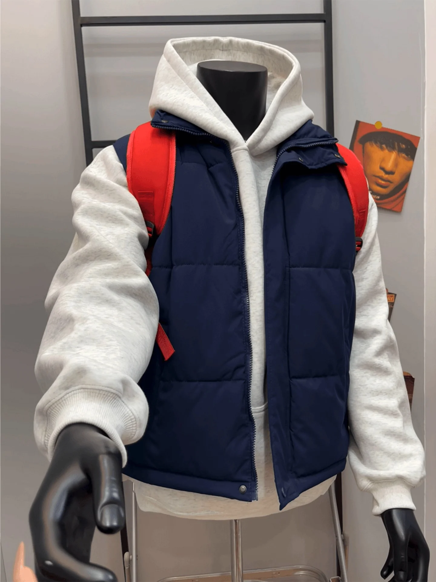 

Кобальтово-синий мужской хлопковый жилет Jaet, осенне-зимний модный многослойный жилет с наконечниками, верхняя одежда, молодежный тренд