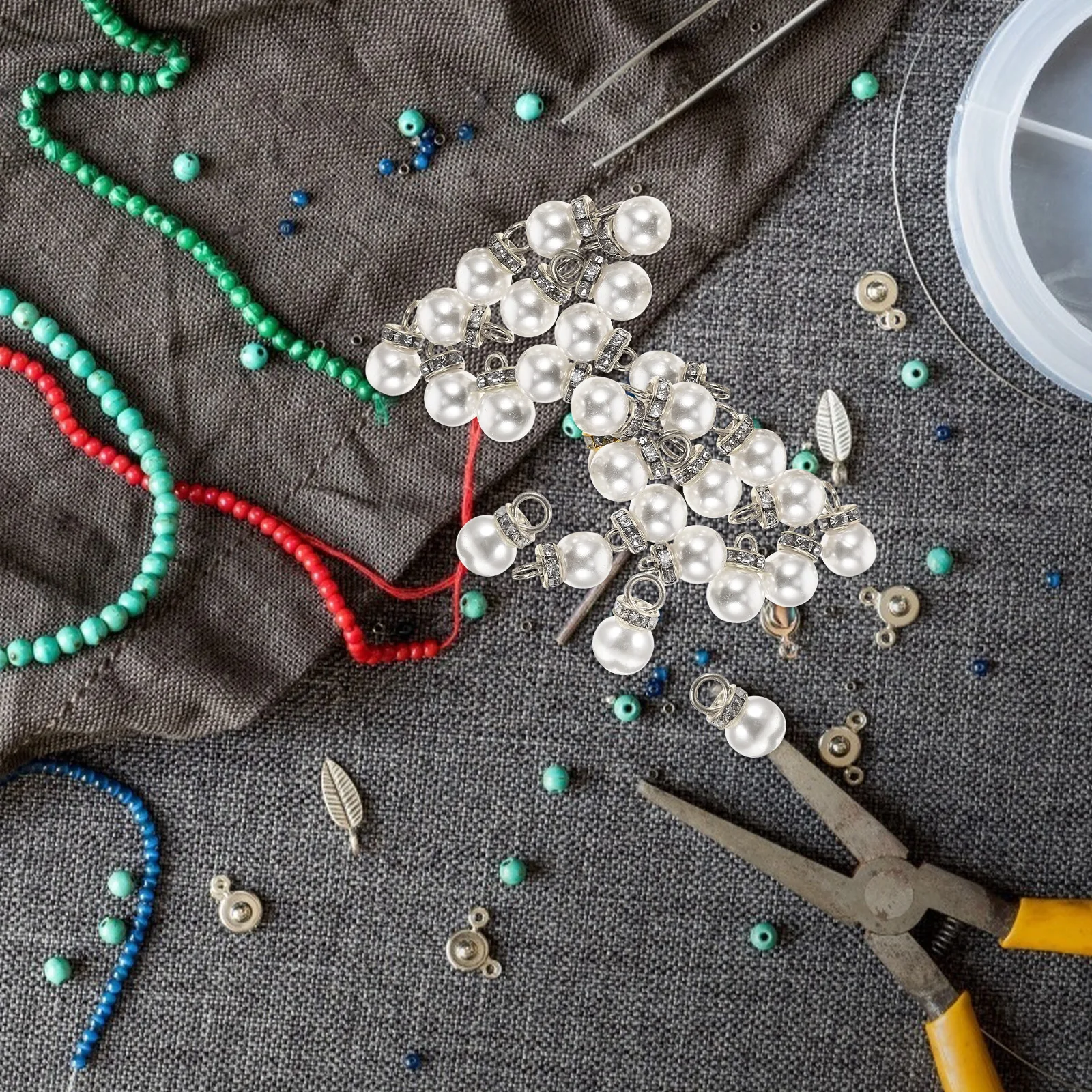 

100Pcs Imitation Pearl Pendant Charms Perfect for DIY Jewelry Making Earrings Necklaces Bracelets Craft Supplies