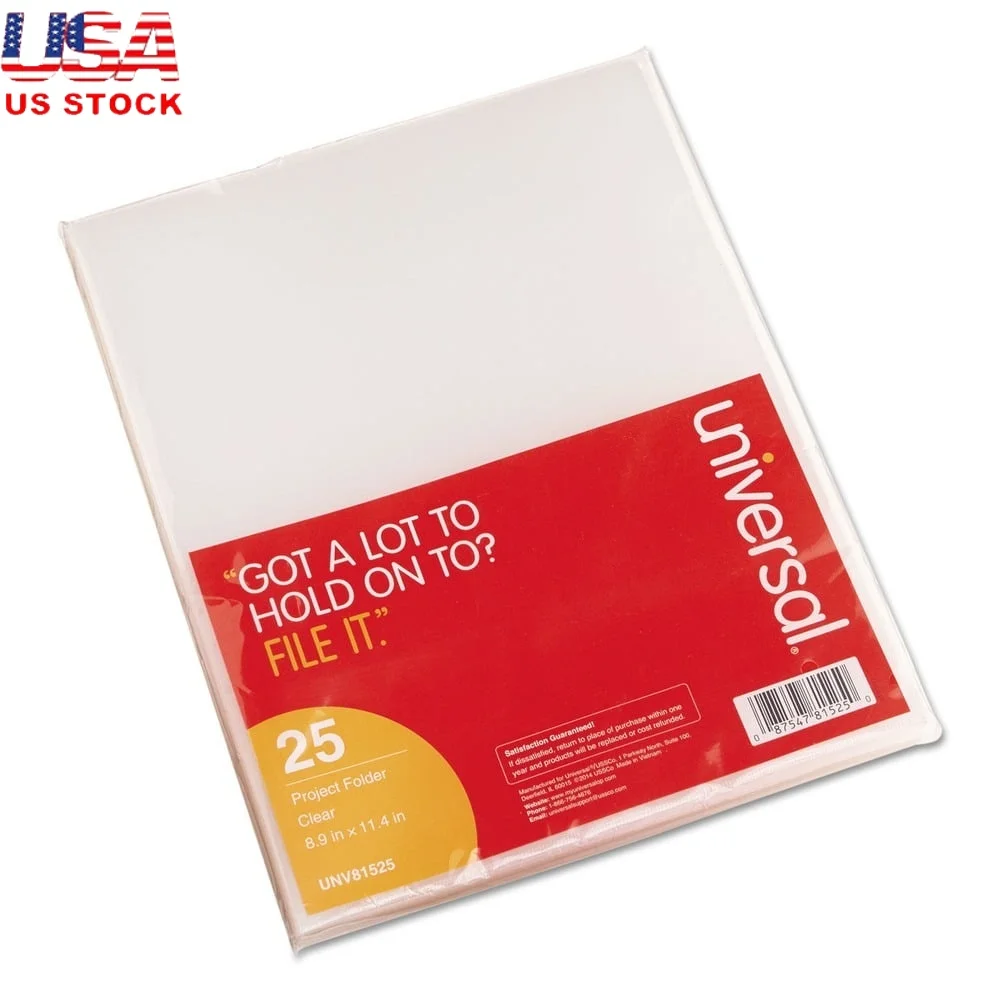 

Прозрачные полипропиленовые папки для проектов, 25 упаковок, прочные, влагостойкие, с зубцами, с герметичным боковым дном, легко доступа к документов