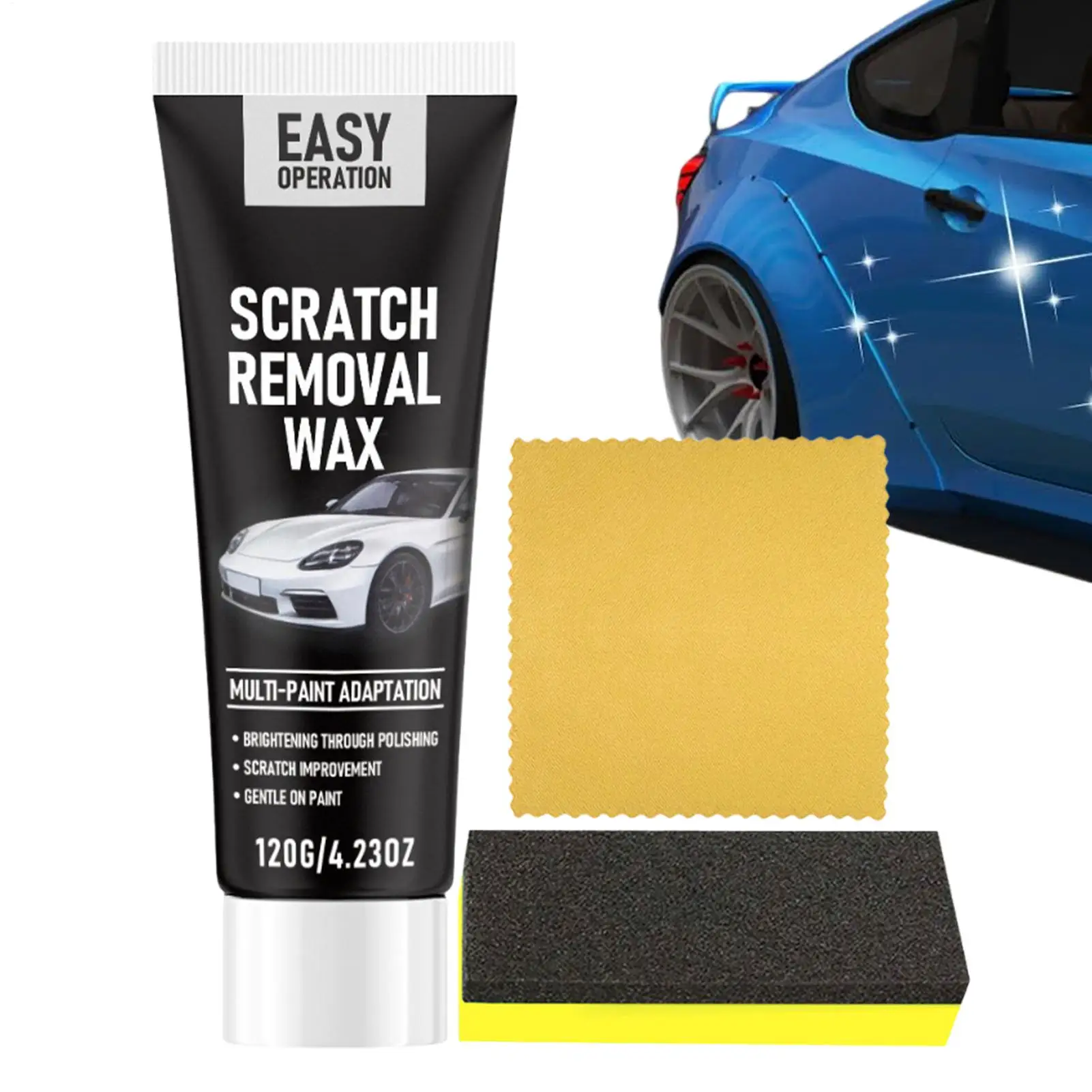

НОВАЯ паста для ремонта царапин на автомобиле, 120 г, с губкой и полотенцем, воск для легкого восстановления лакокрасочного покрытия автомобиля, для ухода за авто
