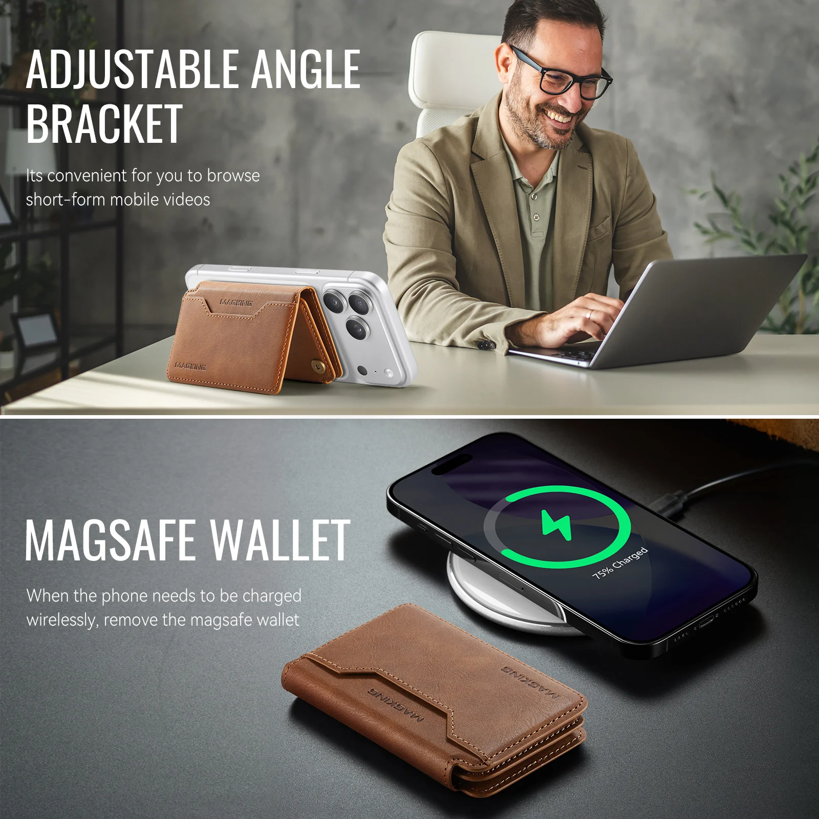 MagSafe Wallet RFID Blocking Magnetic Card Holder