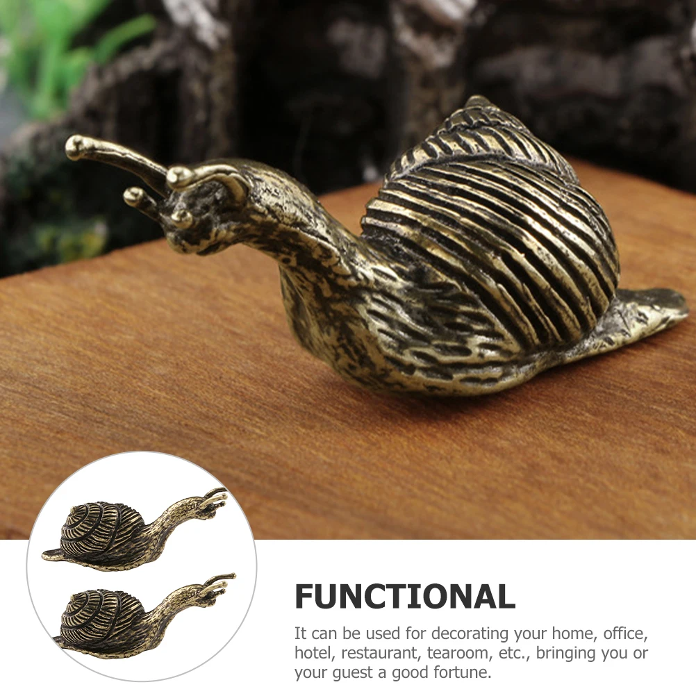 

2 Pcs Brass Snail Figurines Vintage Metal Decor Home Snail Figurine Office Restaurant Adornment Mini Craft Statue