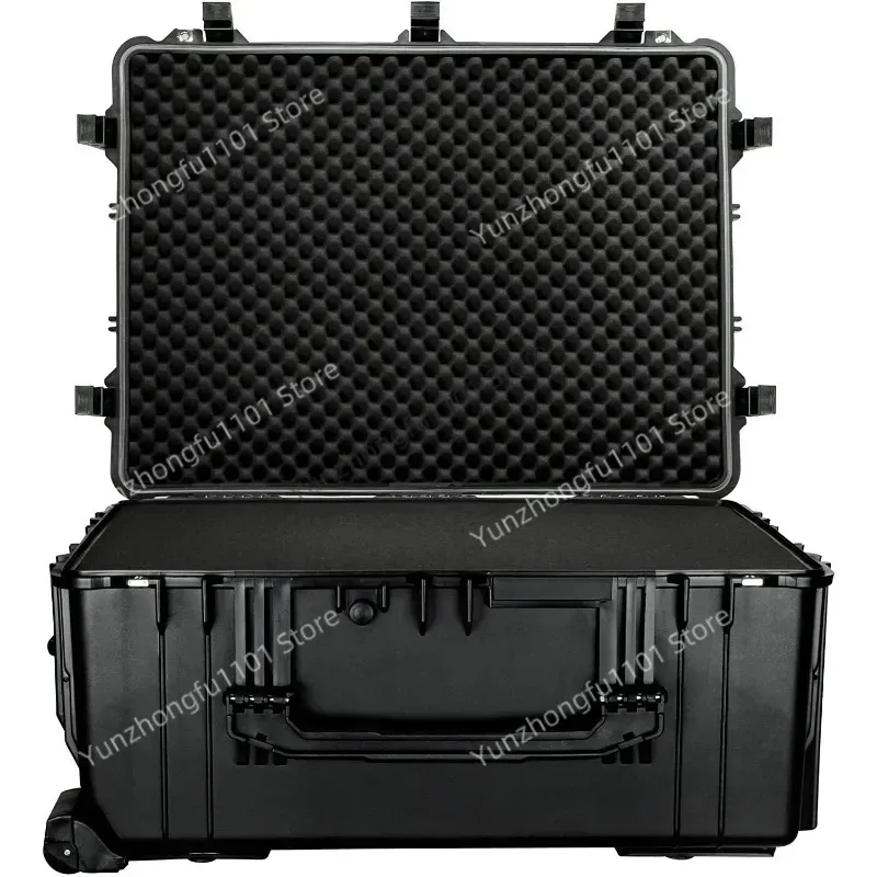 790*595*365mm Plastic with Foam Trolley and Wheels Waterproof Protective Equipment Carry Transfer Tool Box