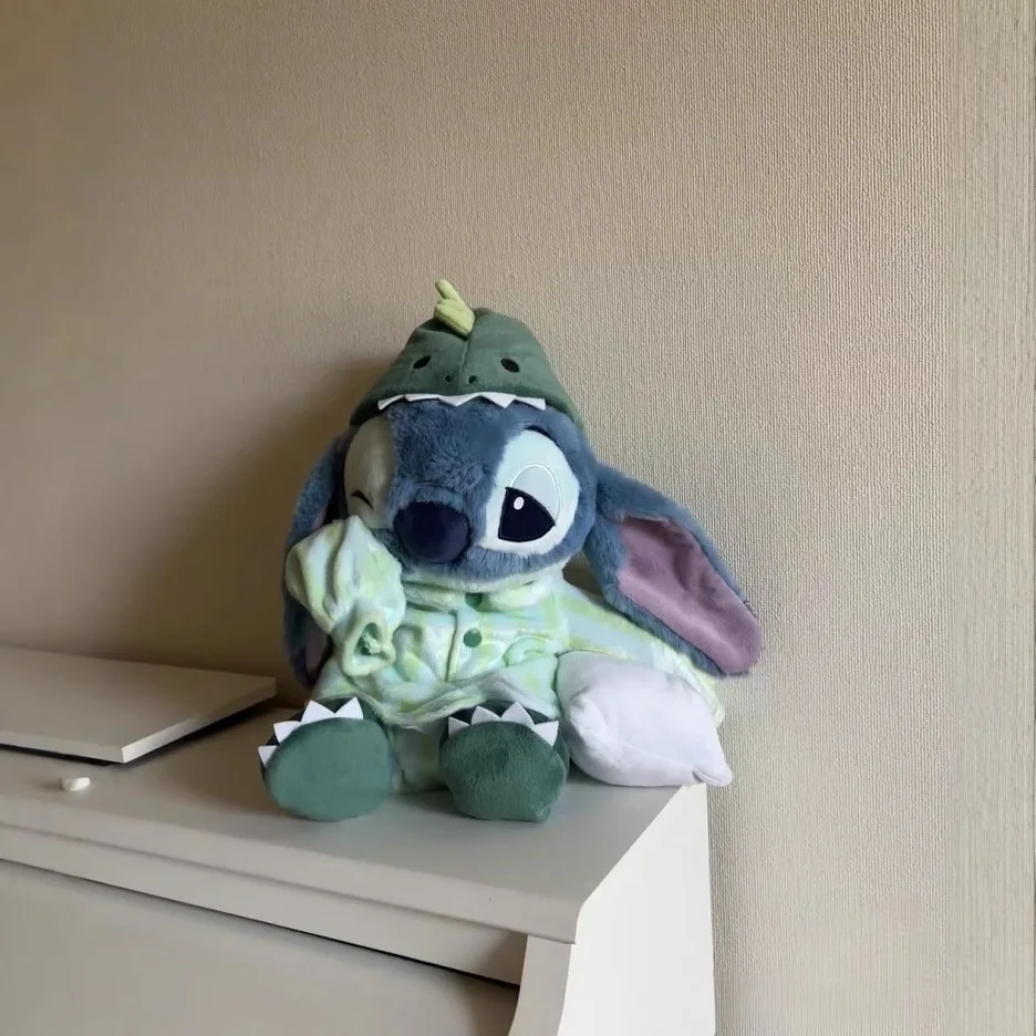 Stitch Dinosaur Pajamas Cute Plush Doll Cosplay Toys Stuffed Room Decora Desk Girl Boy Gifts for Kids 32CM