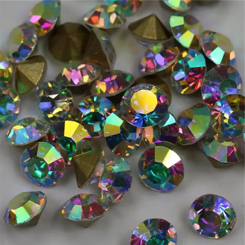 Cristal AB más tamaños 1440 Uds A1100 diamantes de imitación Chaton joyería dorada para ropa zapatos decoración de joyería