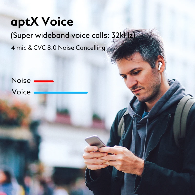 QCY T18 سماعة لاسلكية تعمل بالبلوتوث سماعات QCC3040 aptX صوت 32 كيلو هرتز aptX التكيف HD دعوة سماعات أذن TWS اتصال متعدد النقاط