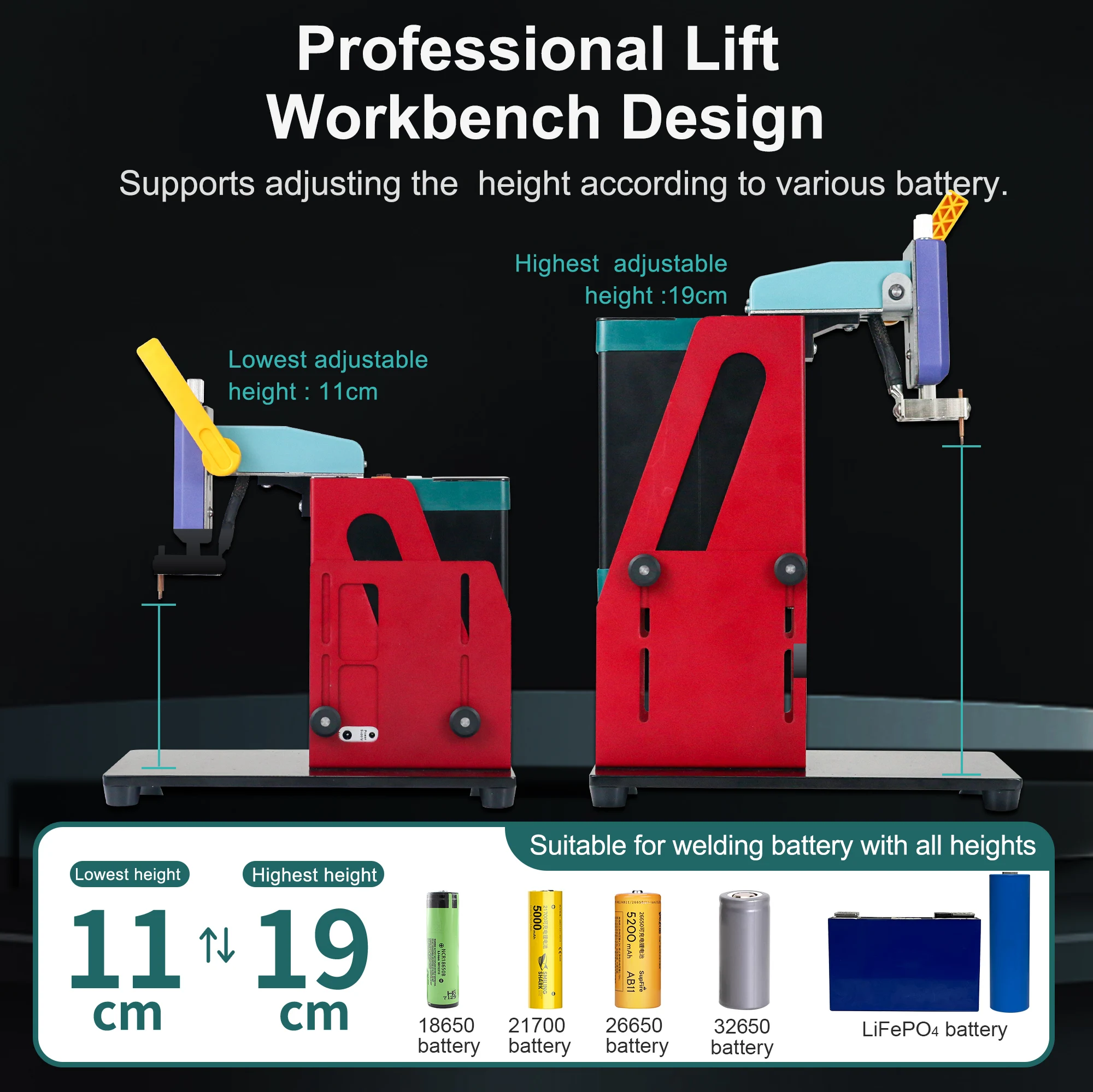 Machine à souder par points 801H + 4000A, courant élevé pour l'aluminium et le Nickel, soudage de batterie Portable pour 18650/21700/32650 LiFePO4/Li-ion