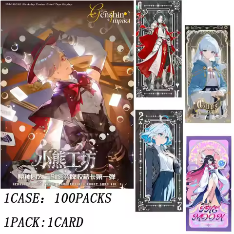 Wholesale Genshin Impact Tarot Cards Deck Limited Collector's Metal Edition 190 Pcs Set Fortune Telling Game For Fans