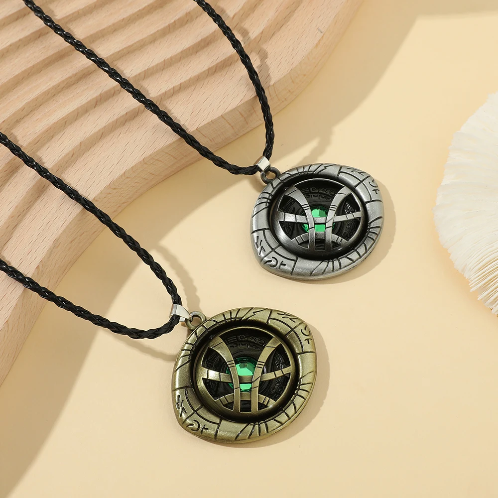 Avengers Doctor Strange Eye of Agamotto Rotatable Pendant Necklace Fashion Superhero Accessory for Fans Cosplay Gifts - view 4