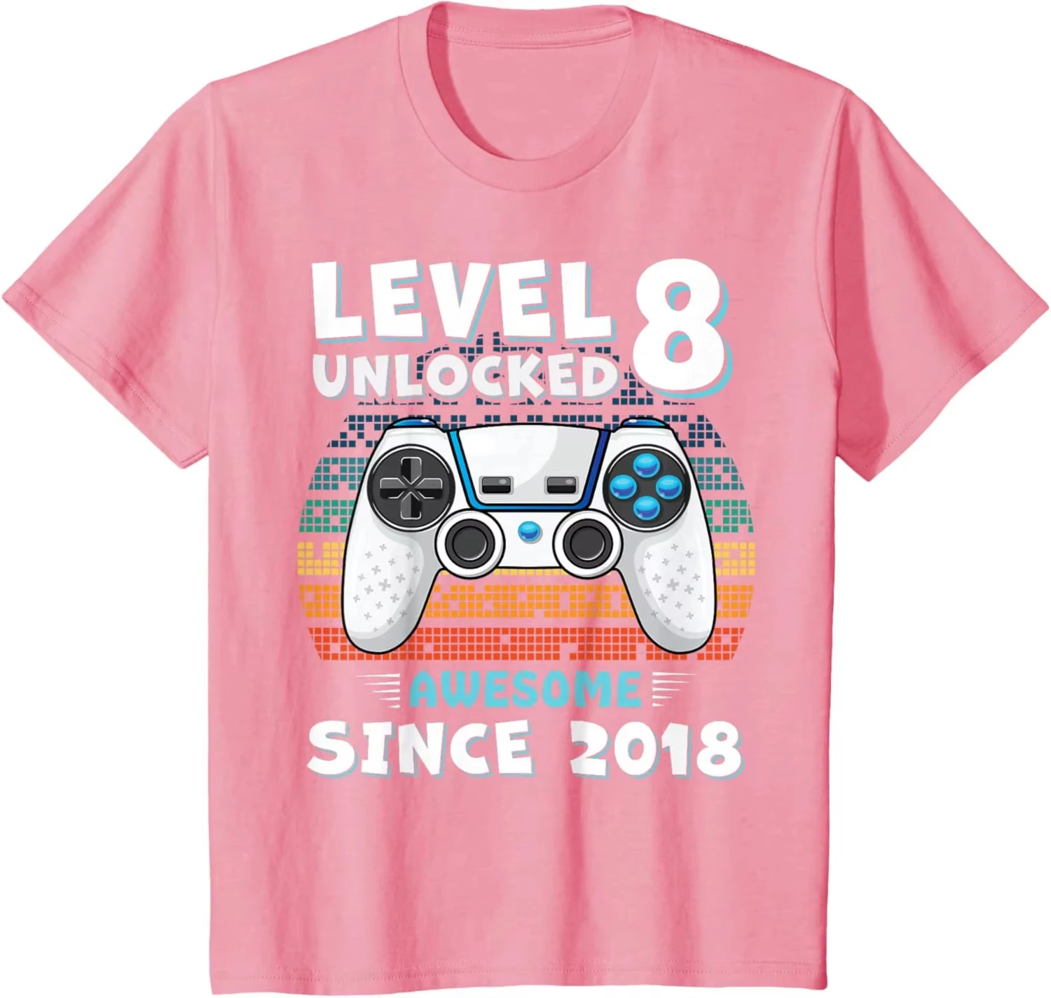 Level 8 Unlocked Awesome Since 2018 T-shirt Oversized Unisex for Men Women Cotton Tee Shirt Clothes Trendy Cotton Y2k Short soft