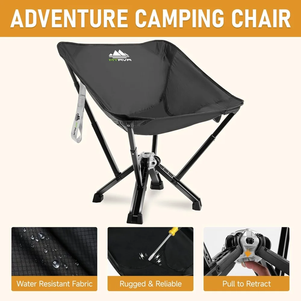 كرسي قابل للطي خفيف الوزن ومتين للغاية بسعة 600 رطل للبالغين، مدمج ومحمول للمغامرات الخارجية #5