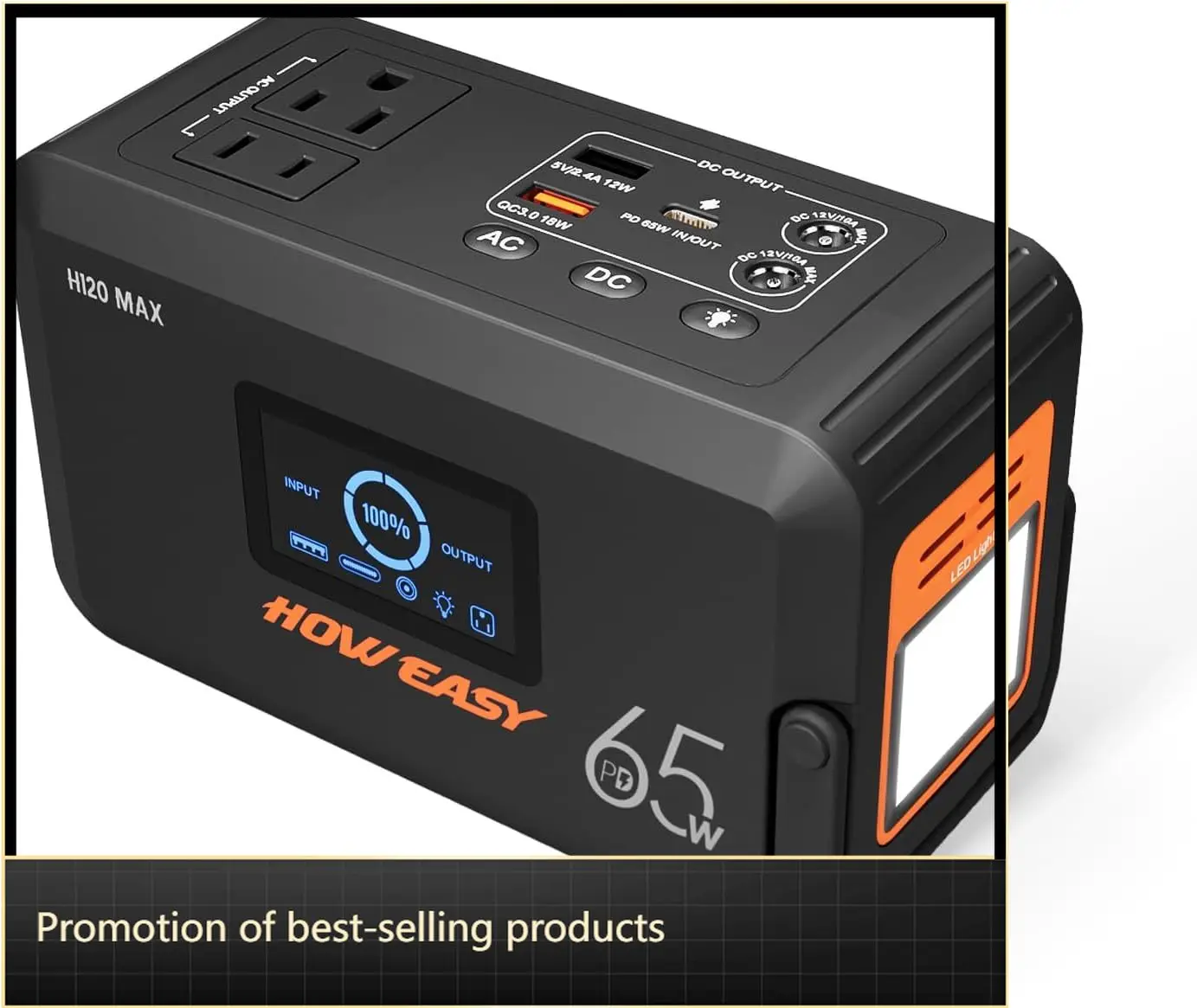 

Портативная электростанция 135 Вт, пиковая мощность 270 Вт, солнечный генератор, внешний аккумулятор, розетка переменного тока, выход PD 65 Вт, литиевая батарея 98 Вт·ч, резервное питание, светодиодный фонарь, USB-C