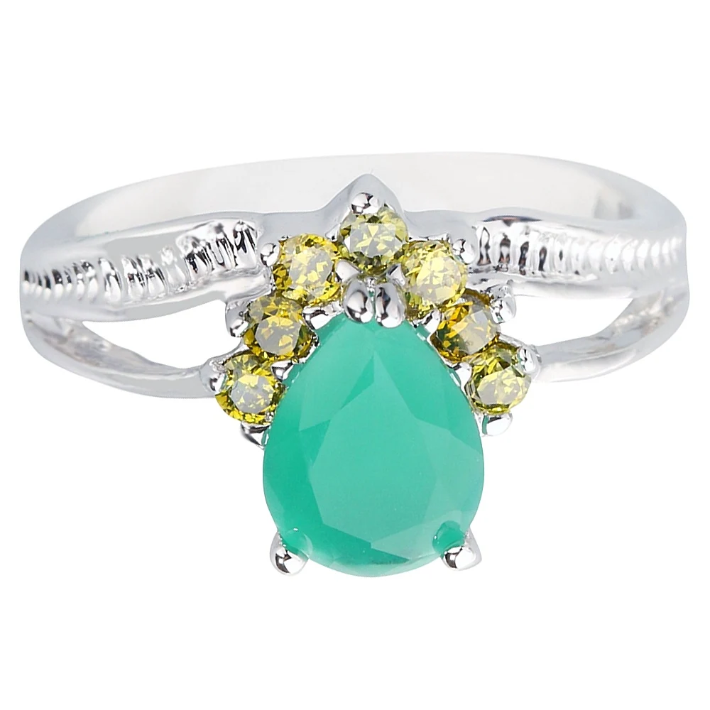 

7*9 мм зеленые корундовые фотообои серебряное кольцо