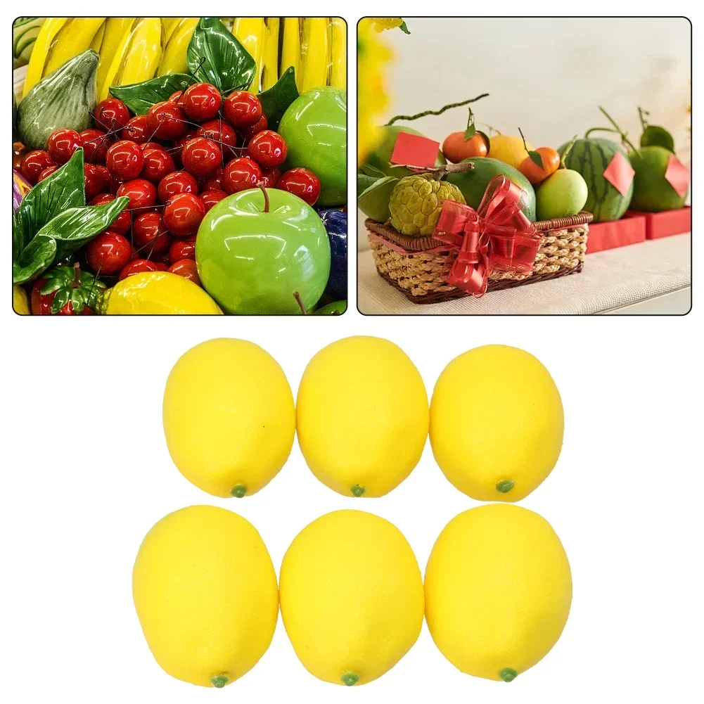 Artificial Lemons Versatile Artificial Lemons 6 Piece Foam Fruits for Home Deco DIY Crafts and Photography Props