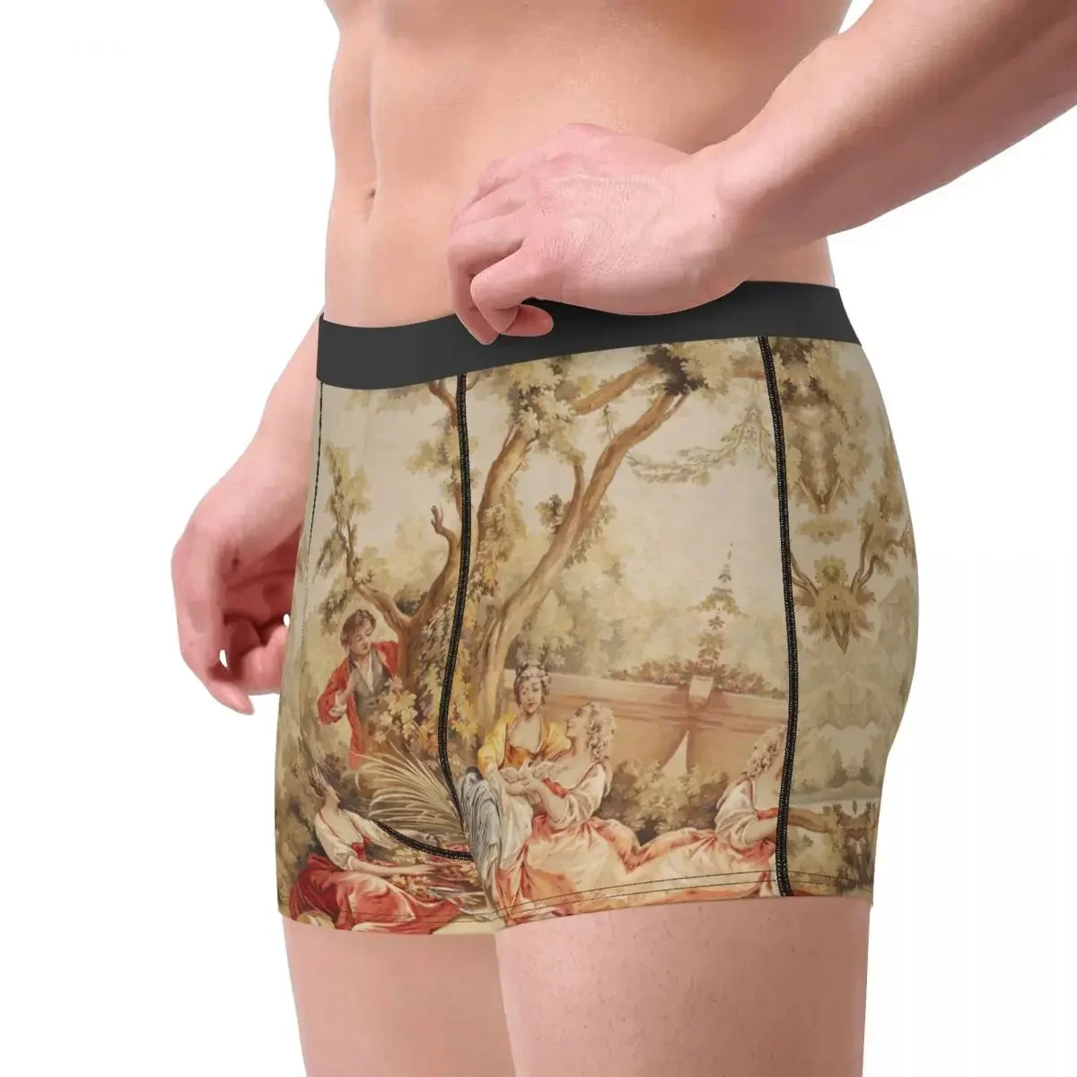 Boxer pour Homme, Sous-Vêtement Imprimé Aubusson Antique, Vintage, France, Siècle, Grandes Tailles Disponibles