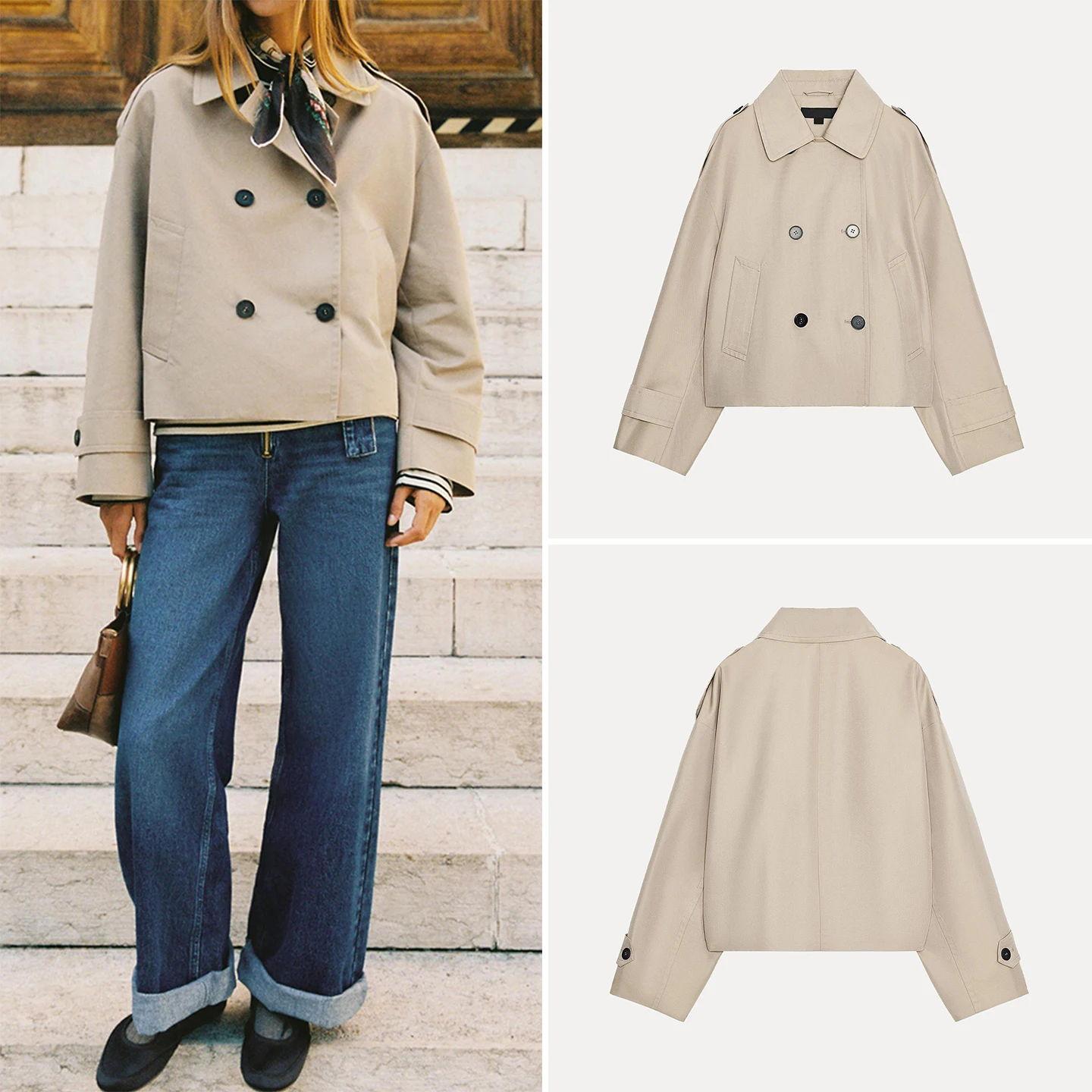 

Z 2025 Новое женское пальто Faion ort Sle Personali, сухая и четкая ветровка, свободная посадка, длинный све, чистый цвет