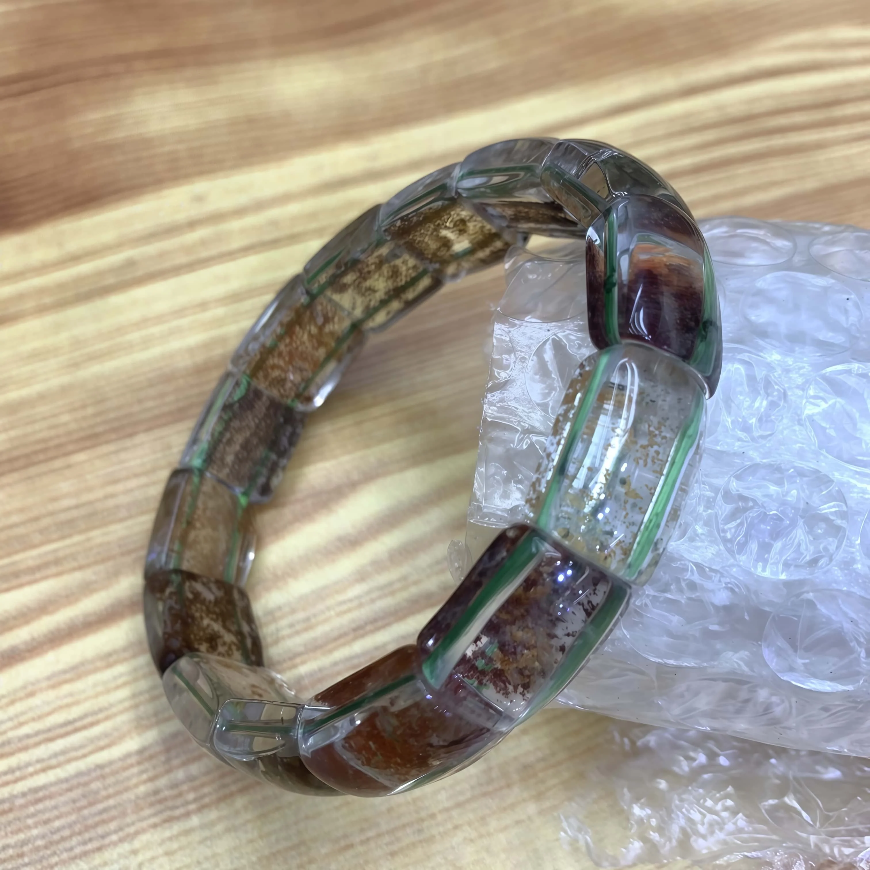 

Natural AAA Multi-inclusions Crystal Green-phantom Stone Bracelet Bead Jewelry Energy Magnetic Fashion Crystal Reiki Accessory