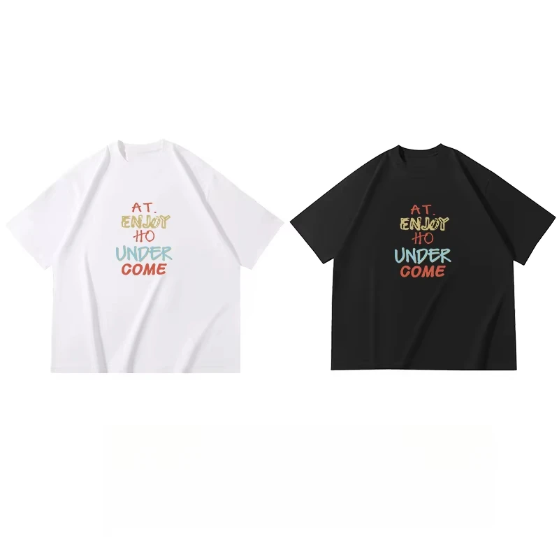 

motorcycle 2025 summer fashion exquisite short-sleeved women's T-shirt men's summer casual half-sleeved top five-quarter sleeve