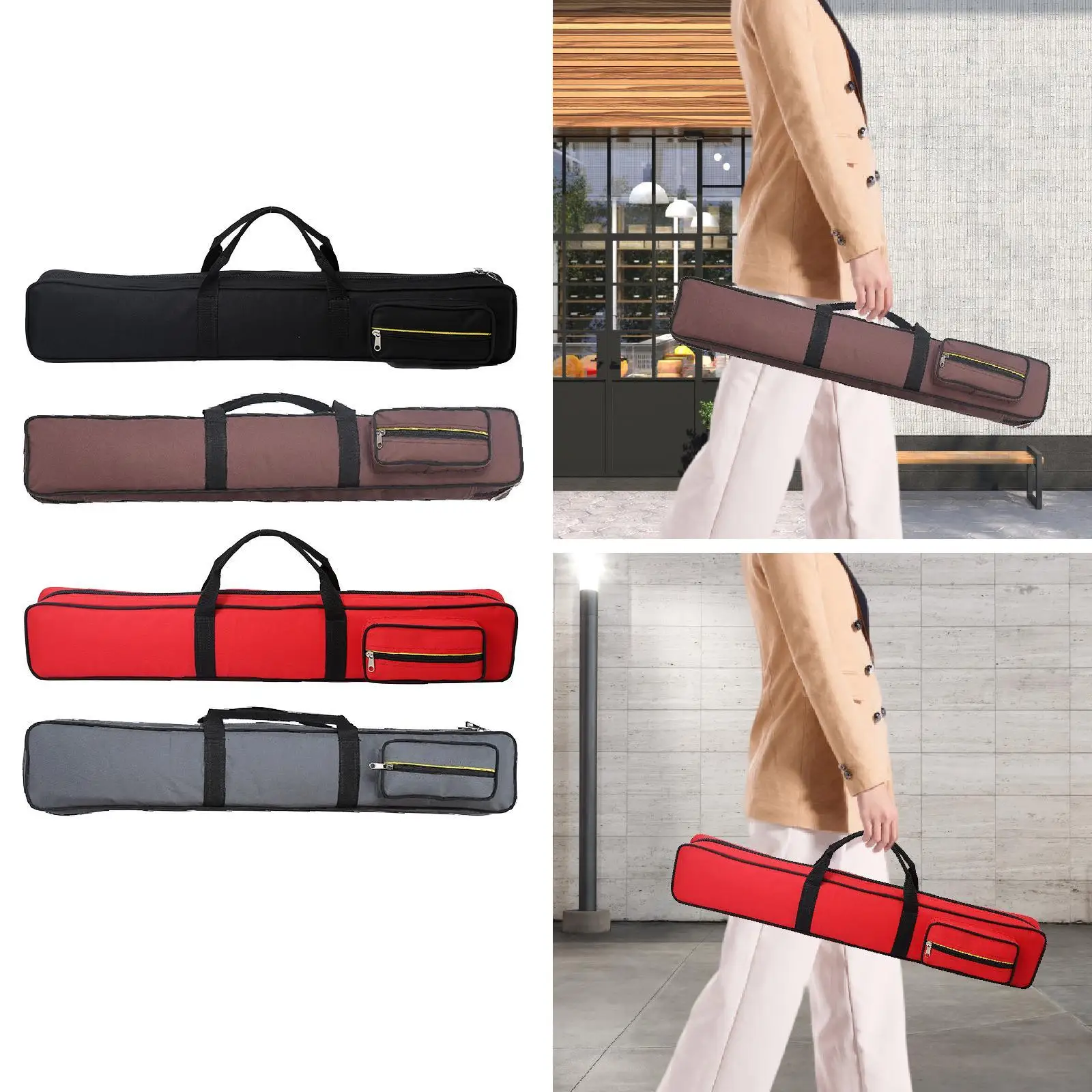 Billiard Cue Case Oxford Cloth 1/2 Snooker Pool Cue Bag Easy to Carry Anti Scratch Billiards Accessories Pool Cue Storage Pouch