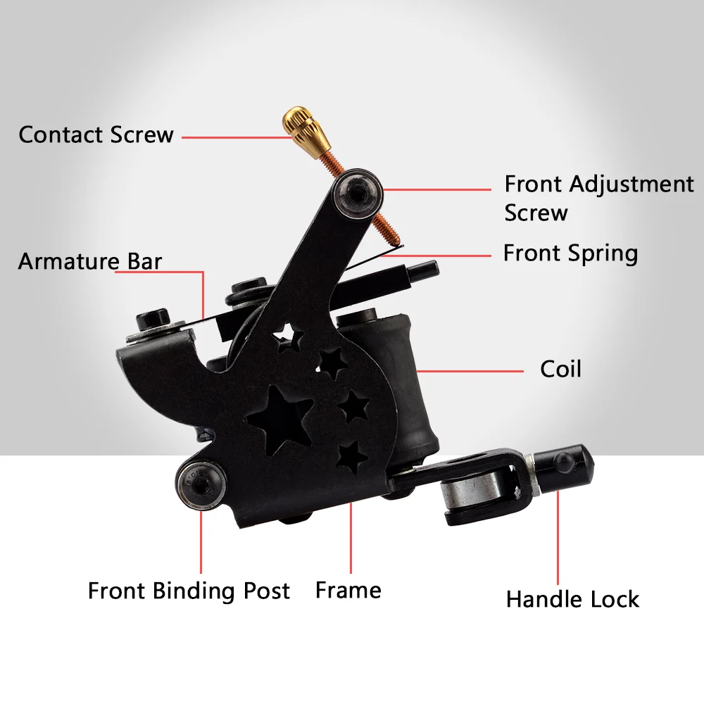 Zestaw maszyn do tatuażu dla początkujących 5 ml czarny tusz Zasilacz Uchwyty Body Art Design Zestaw narzędzi do makijażu permanentnego Zestaw materiałów do tatuażu