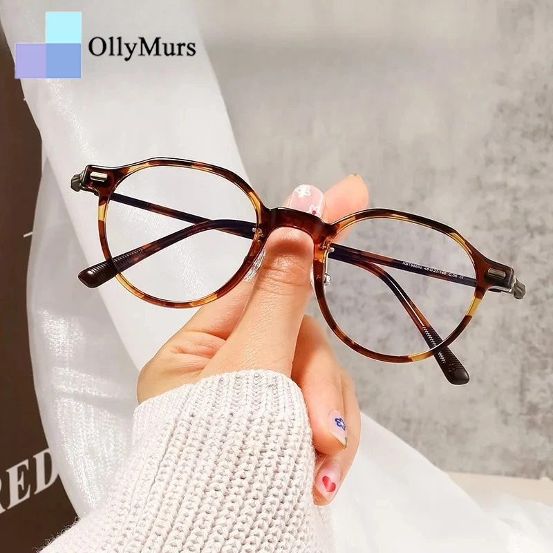

OLLYMURS Сверхлегкие и модные женские очки TR90 с многоугольной ретро-оптической оправой по рецепту 98852