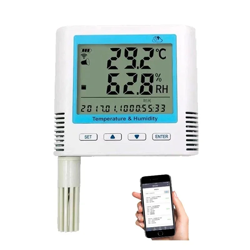 

Wireless temperature and humidity recorder, computer room warehouse mobile phone network remote