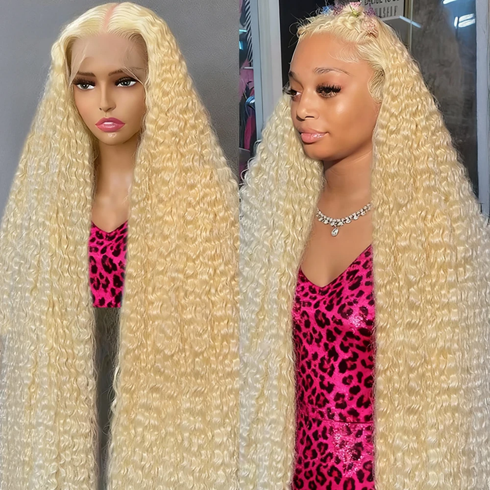 

613 Парик из натуральных волос Глубокая волна 13x6 Hd Парик фронтальной части шнурка Водные вьющиеся человеческие волосы Парики 40 дюймов 13x4 Медовый блондин Парик фронта шнурка 250%