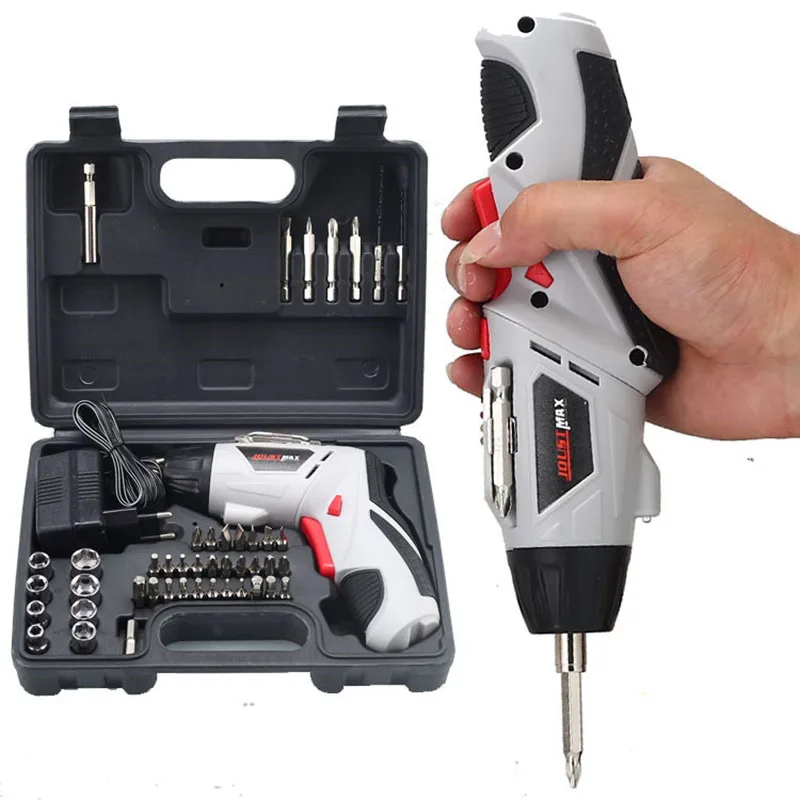 

4.8V Electric Screwdriver Multi-function Charging Hand Drill With 45 Bits Household Cordless Electric Screwdriver Set