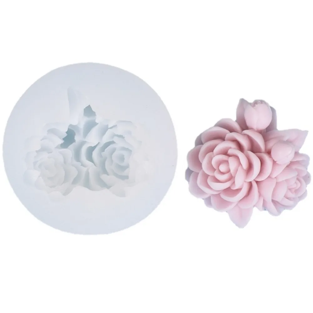 Simulation Peony Jasmine Silicone Candle Mould Gardenia Flower Soap Crystal Mold Chocolate Ice Bathroom Decor Mother\'s Day Gifts