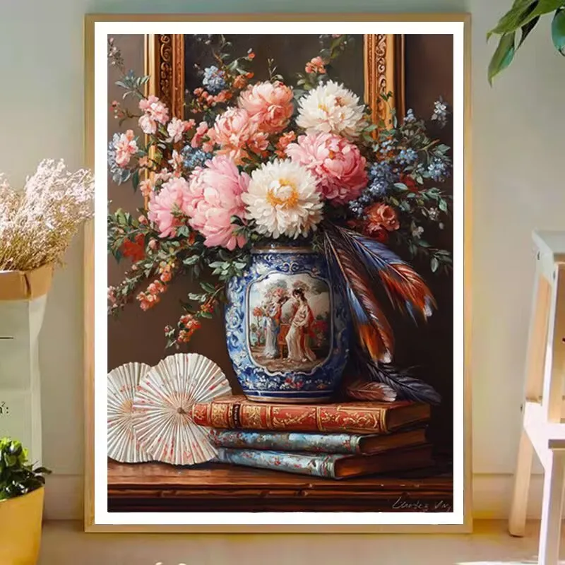 

11CT 9CT цветы ваза вышивка DIY наборы с принтом вышивка крестиком хлопковые наборы для рукоделия ремесла с иглами